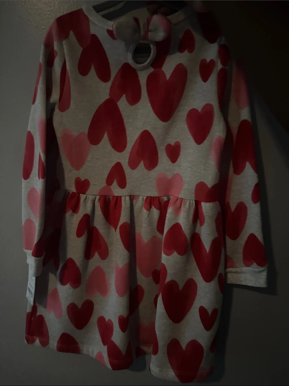Carter's Cream Dress with Pink Heart Print